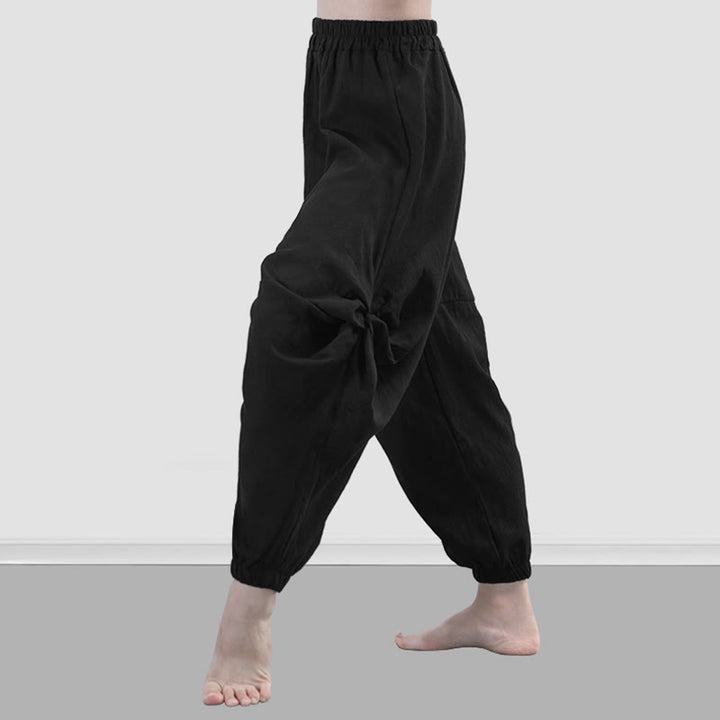 Buddha Stones Plain Color Modal Dance Yoga Breathable Pants - Black - US12，UK/AU16，EU44 (3XL) - image 20