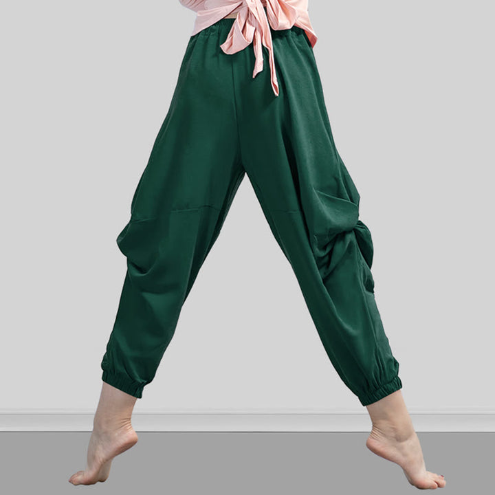 Buddha Stones Plain Color Modal Dance Yoga Breathable Pants