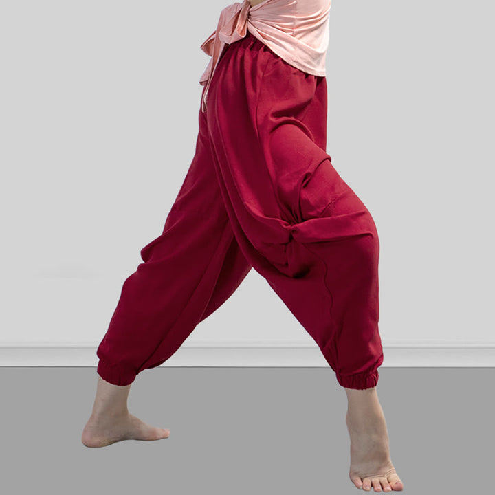 Buddha Stones Plain Color Modal Dance Yoga Breathable Pants