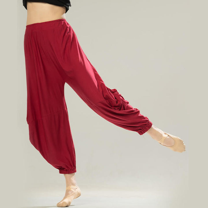 Buddha Stones Plain Color Modal Dance Yoga Breathable Pants