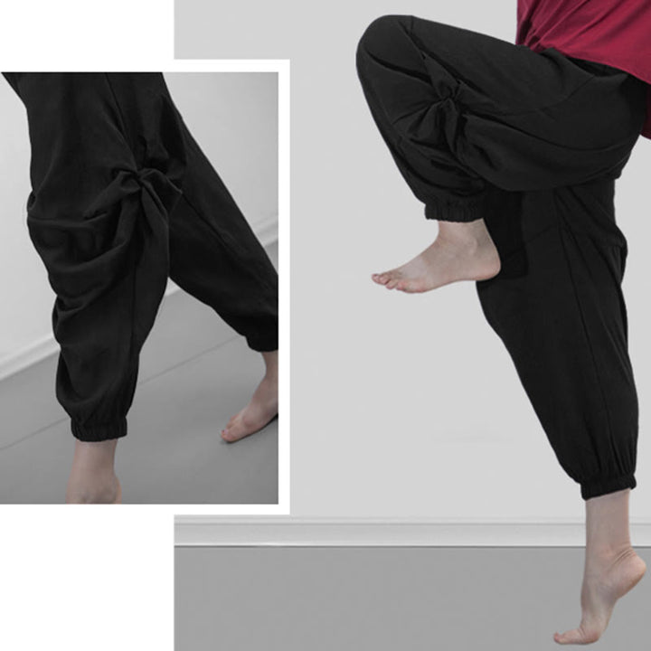 Buddha Stones Plain Color Modal Dance Yoga Breathable Pants - image 22