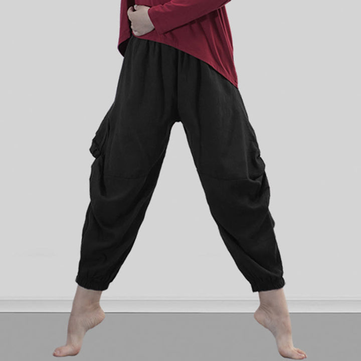 Buddha Stones Plain Color Modal Dance Yoga Breathable Pants - image 20