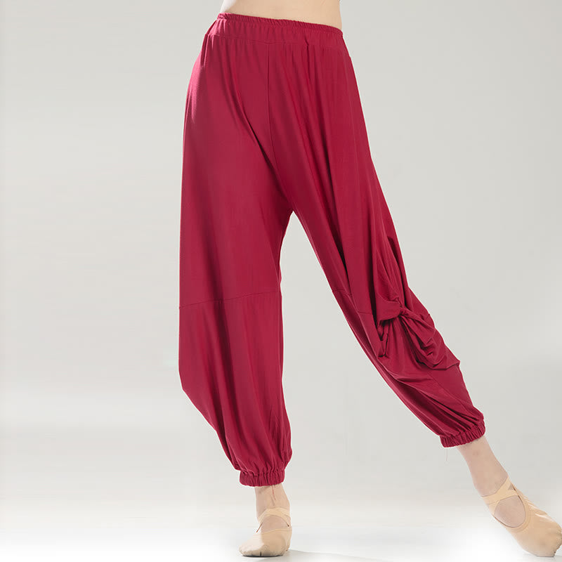 Buddha Stones Plain Color Modal Dance Yoga Breathable Pants - image 2