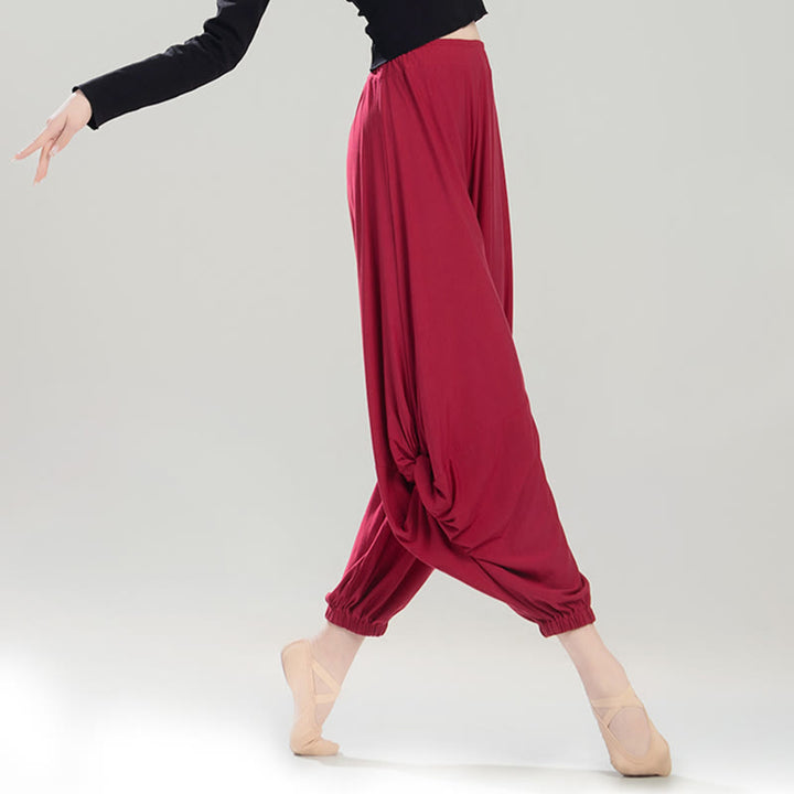 Buddha Stones Plain Color Modal Dance Yoga Breathable Pants - image 2