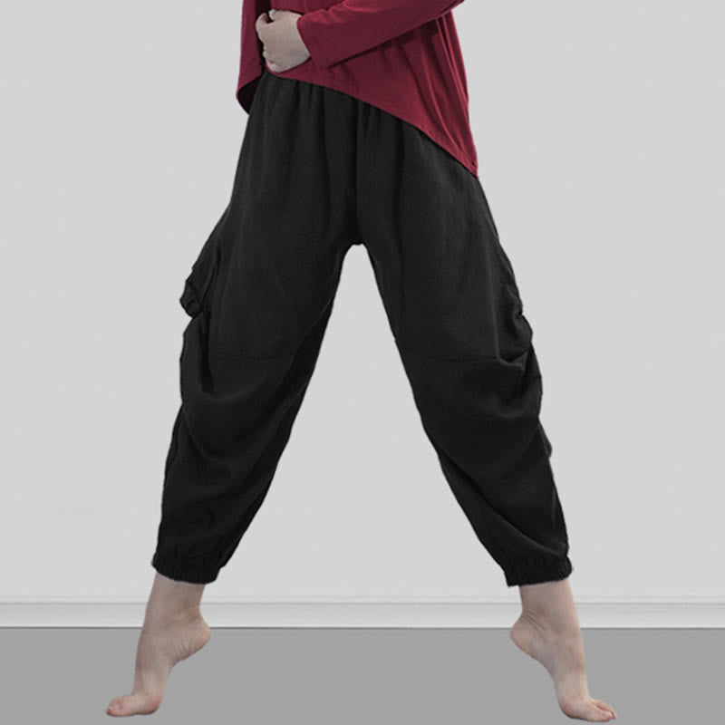 Buddha Stones Plain Color Modal Dance Yoga Breathable Pants - image 21