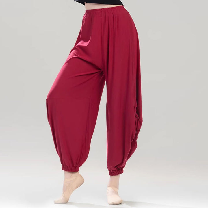 Buddha Stones Plain Color Modal Dance Yoga Breathable Pants - image 4