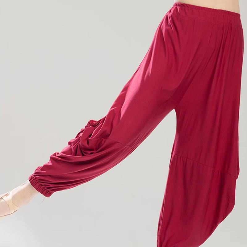 Buddha Stones Plain Color Modal Dance Yoga Breathable Pants - image 12