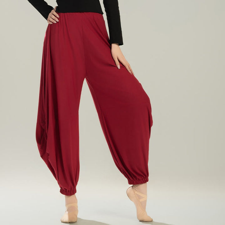 Buddha Stones Plain Color Modal Dance Yoga Breathable Pants - image 12