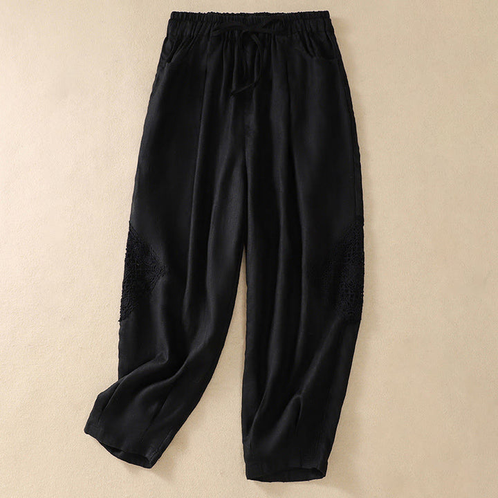 Buddha Stones Summer Women's Drawstring Harem Pants With Pockets - Black - US8-10，UK/AU12-14，EU40-42 (2XL) - image 7
