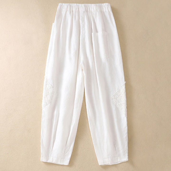 Buddha Stones Summer Women's Cotton Drawstring Harem Pants With Pockets - image 7
