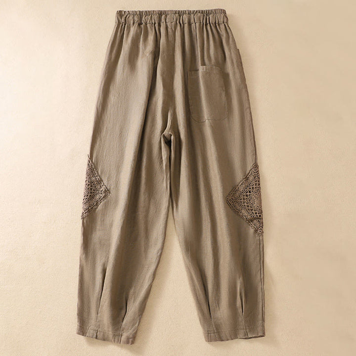 Buddha Stones Summer Women's Cotton Drawstring Harem Pants With Pockets - image 4