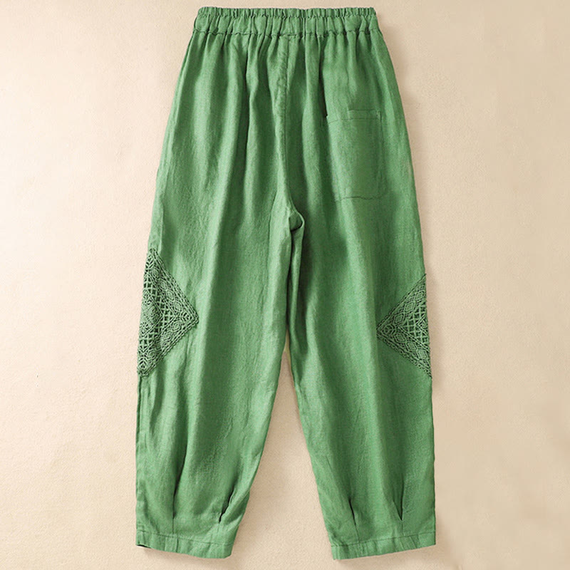 Buddha Stones Summer Women's Cotton Drawstring Harem Pants With Pockets - image 11