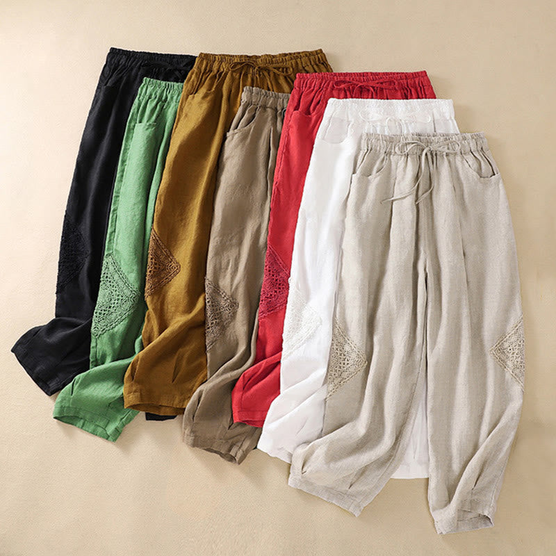 Buddha Stones Summer Women's Drawstring Harem Pants With Pockets - image 1