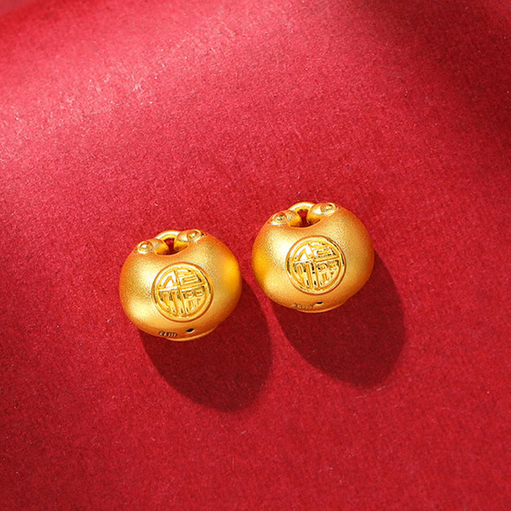 Buddha Stones 999 Gold Fu Character Wish Lock Pattern Luck Rope Necklace Pendant - image 14