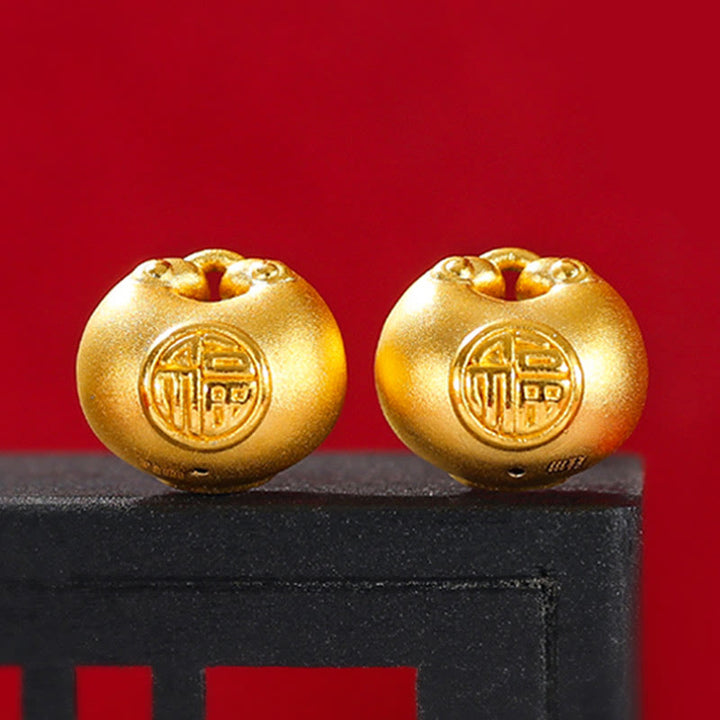 Buddha Stones 999 Gold Fu Character Wish Lock Pattern Luck Rope Necklace Pendant - image 15