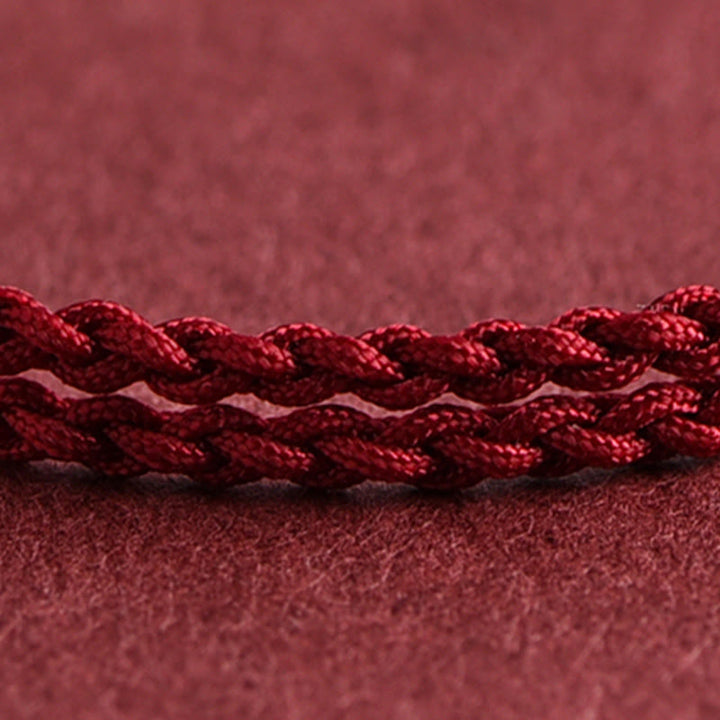 Buddha Stones 999 Gold Small Bucket Shape Design Handmade Luck Braided Rope Bracelet Anklet - image 9