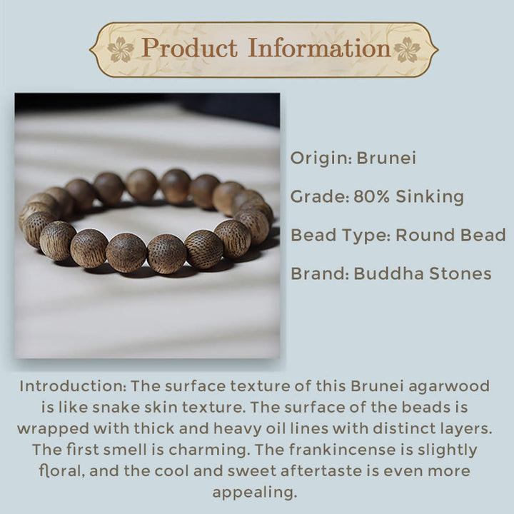 Buddha Stones Natural Brunei Texture Agarwood Strength Bracelet