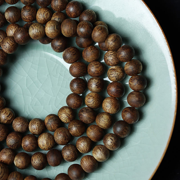 Buddha Stones 108 Mala Beads Huizhou Green Qinan Agarwood Peace Strength Bracelet