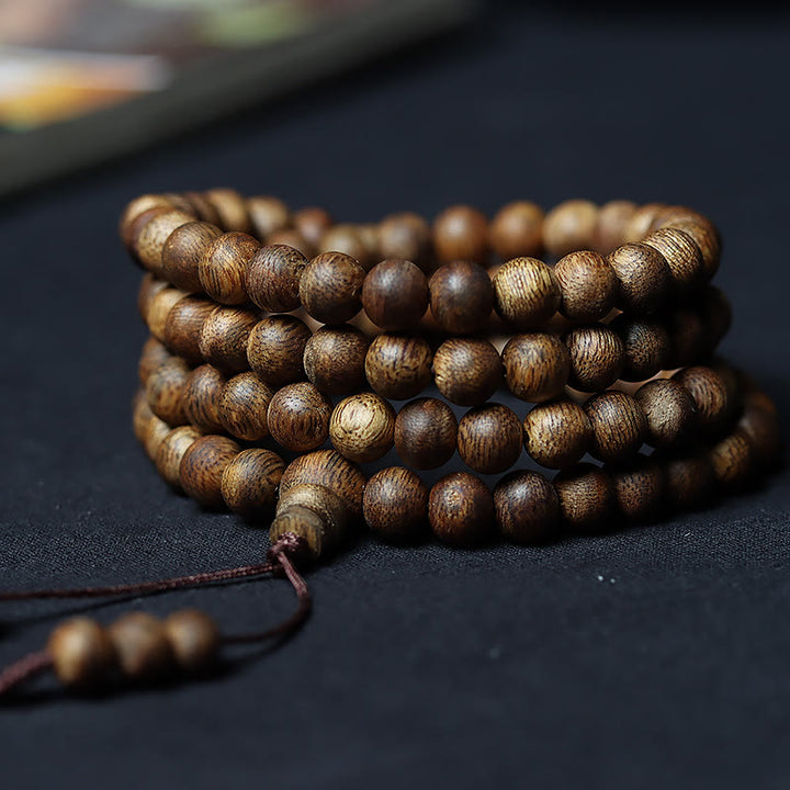 Buddha Stones 108 Mala Beads Huizhou Green Qinan Agarwood Peace Strength Bracelet