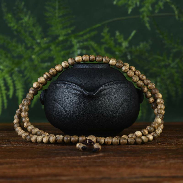 Buddha Stones 108 Mala Beads Hoi An Agarwood Ward Off Evil Spirits Bracelet