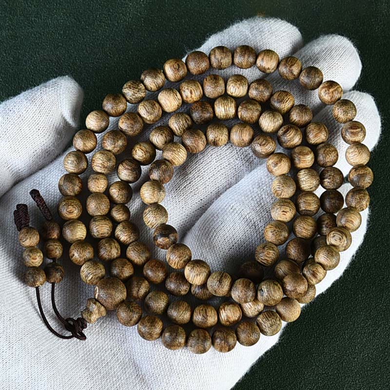 Buddha Stones 108 Mala Beads Hoi An Agarwood Ward Off Evil Spirits Bracelet