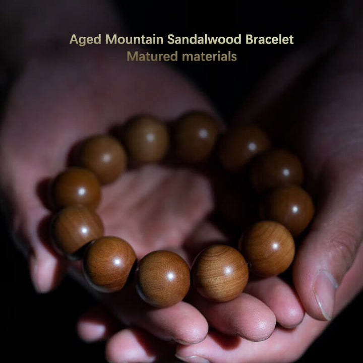 Buddha Stones Mysore Sandalwood Wood Bead Healing Mala Bracelet