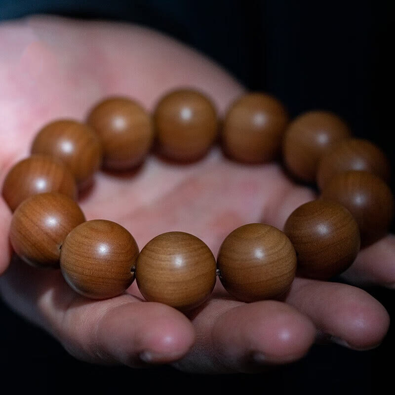 Buddha Stones Mysore Sandalwood Wood Bead Healing Mala Bracelet