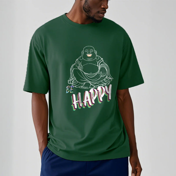 Buddha Stones BE HAPPY Laughing Buddha Tee T-shirt