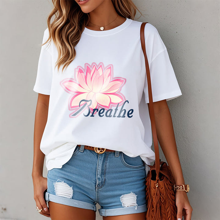 Buddha Stones BREATHE Lotus Flower Tee T-shirt - image 3