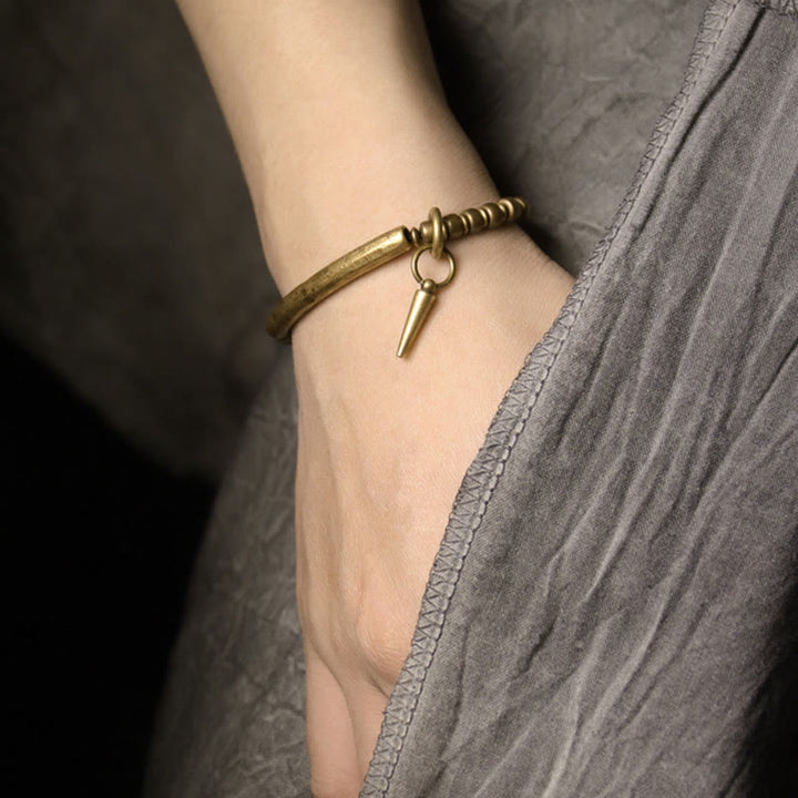 Buddha Stones Copper Brass Balance Wealth Simple Bracelet - image 4
