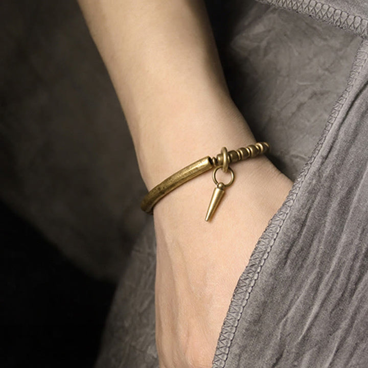 Buddha Stones Copper Brass Balance Wealth Simple Bracelet - image 10