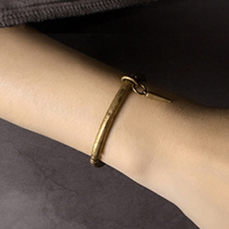 Buddha Stones Copper Brass Balance Wealth Simple Bracelet - image 5