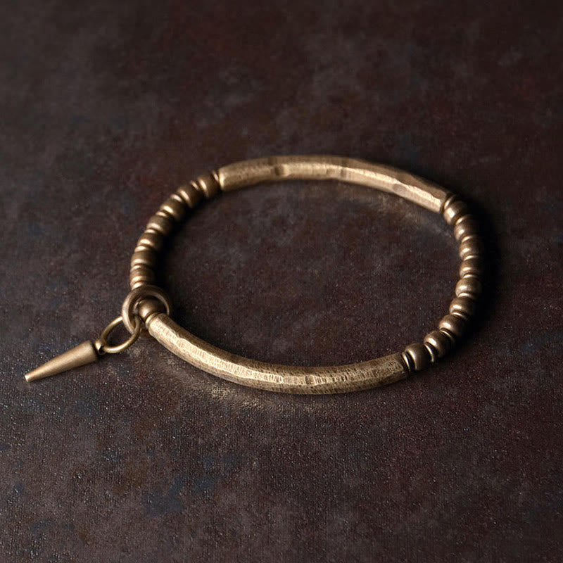 Buddha Stones Copper Brass Balance Wealth Simple Bracelet - 17-17.6cm - image 1