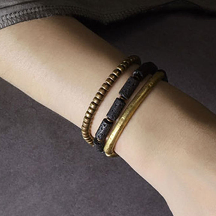 Buddha Stones Vintage Lava Rock Copper Beads Multi-layered Wrap Bracelet - image 15