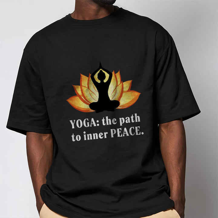 Buddha Stones Yoga The Path To Inner Peace Lotus Tee T-shirt