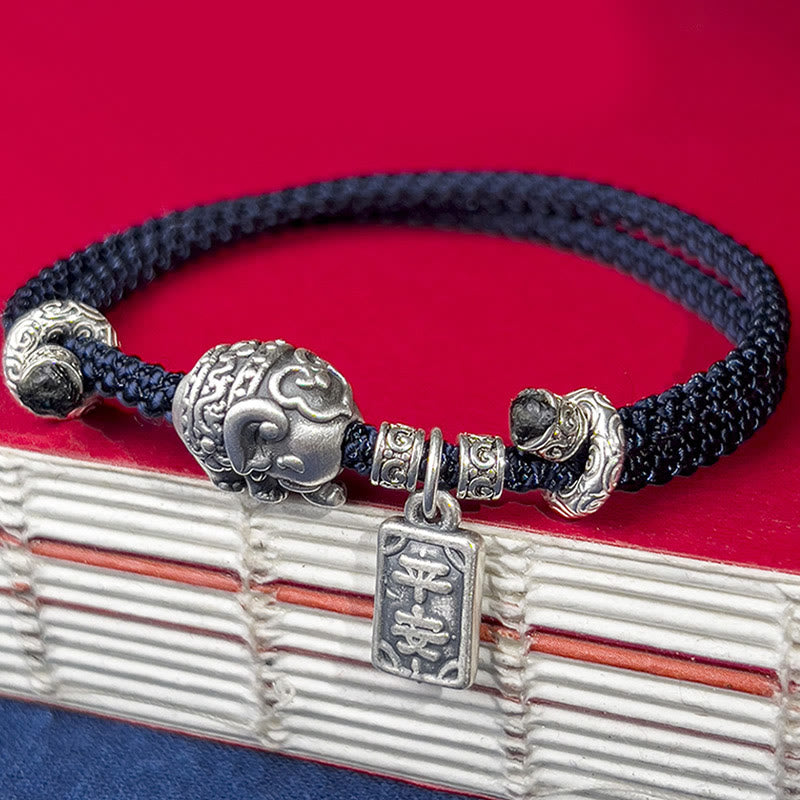 Buddha Stones 925 Sterling Silver Elephant Safe And Well Amulet Charm Strength Bracelet