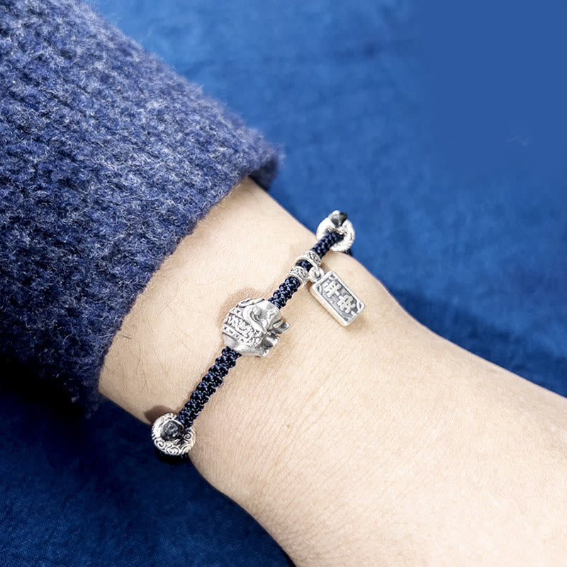 Buddha Stones 925 Sterling Silver Elephant Safe And Well Amulet Charm Strength Bracelet - image 3