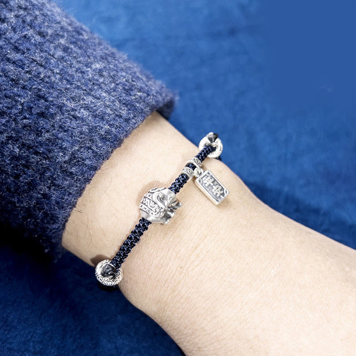 Buddha Stones 925 Sterling Silver Elephant Safe And Well Amulet Charm Strength Bracelet - image 3