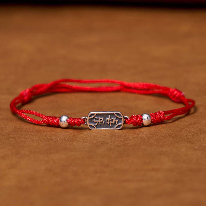 Buddha Stones Handmade 925 Sterling Silver Peace And Joy Safe Well Protection Braided Bracelet - Red Rope(Wrist Circumference 14-16cm) - image 10