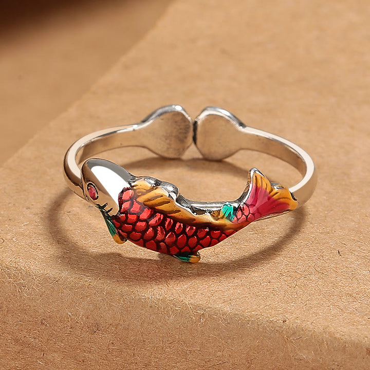 Buddha Stones Luck Koi Fish Wealth Prosperity Ring