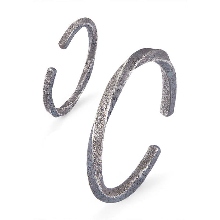 Buddha Stones Retro 999 Sterling Silver Möbius Loop Eternal Love Cuff Bracelet Bangle - image 11