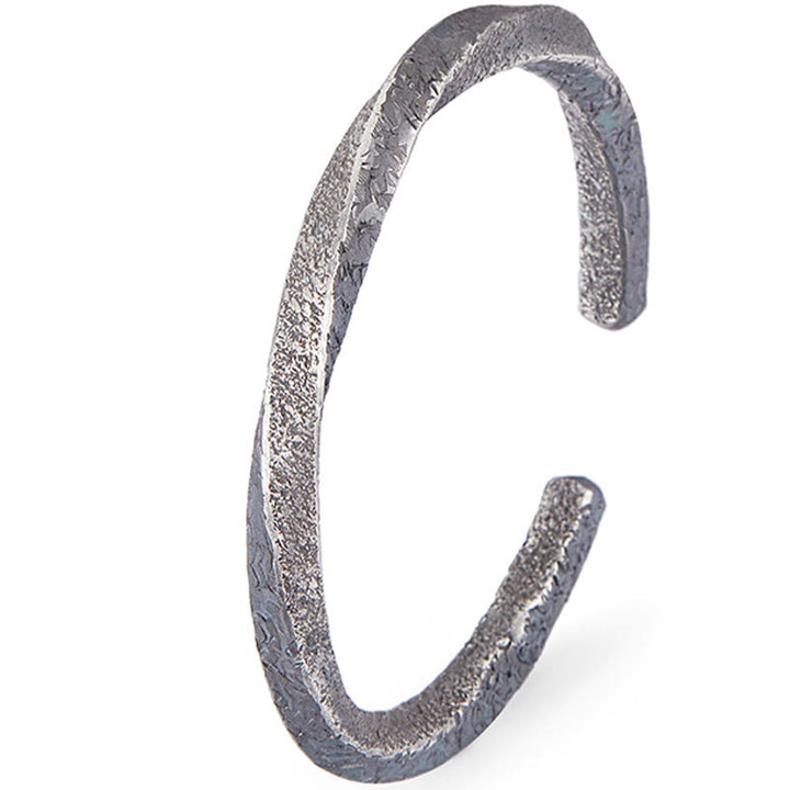 Buddha Stones Retro 999 Sterling Silver Möbius Loop Eternal Love Cuff Bracelet Bangle - image 10