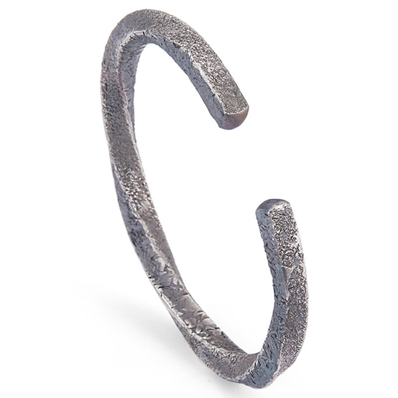 Buddha Stones Retro 999 Sterling Silver Möbius Loop Eternal Love Cuff Bracelet Bangle - image 4