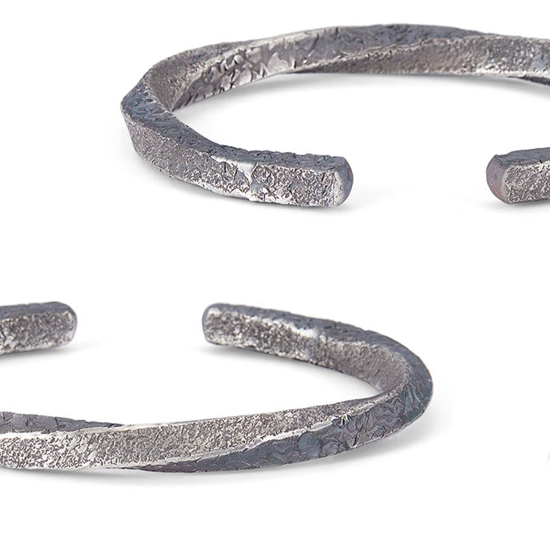 Buddha Stones Retro 999 Sterling Silver Möbius Loop Eternal Love Cuff Bracelet Bangle - image 12