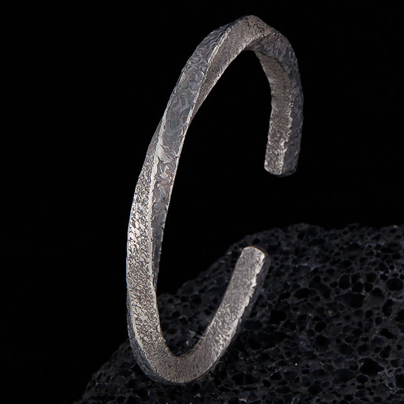 Buddha Stones Retro 999 Sterling Silver Möbius Loop Eternal Love Cuff Bracelet Bangle - image 2