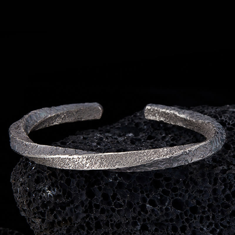 Buddha Stones Retro 999 Sterling Silver Möbius Loop Eternal Love Cuff Bracelet Bangle - 999 Sterling Silver 21cm (Wrist Circumference: 20cm) - image 1