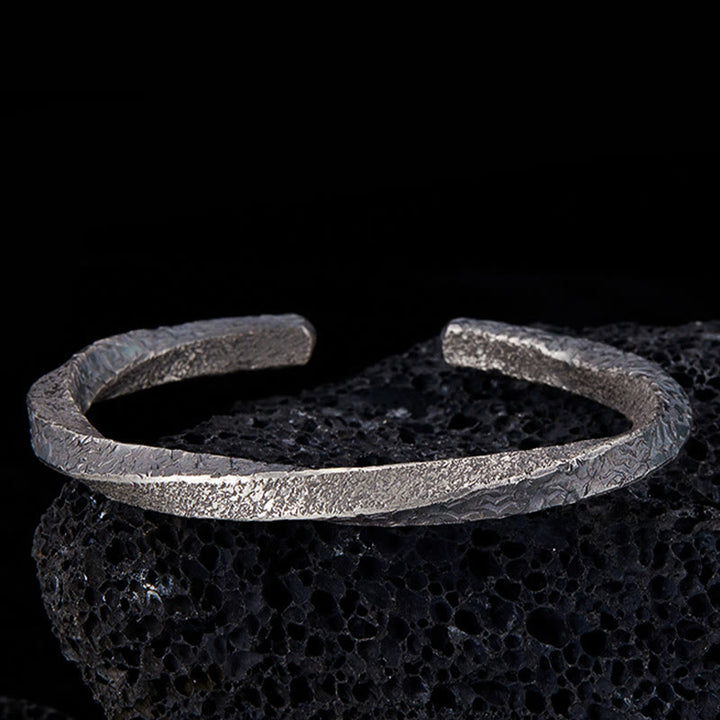 Buddha Stones Retro 999 Sterling Silver Möbius Loop Eternal Love Cuff Bracelet Bangle - 999 Sterling Silver 21cm (Wrist Circumference: 20cm) - image 1