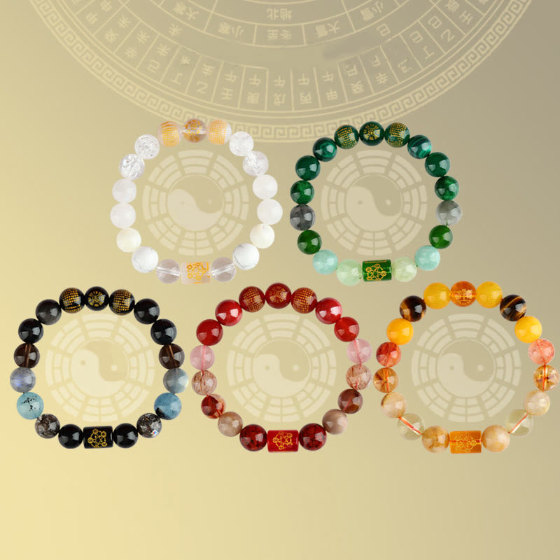 Buddha Stones Five Elements God Of Wealth Various Crystal Agate Wealth Luck Bracelet