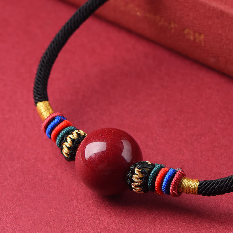 Buddha Stones Cinnabar Lucky Bead Keep Away Evil Spirits Necklace Pendant