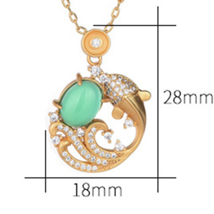 Buddha Stones Green Chalcedony Koi Fish Strength Necklace Pendant - image 6